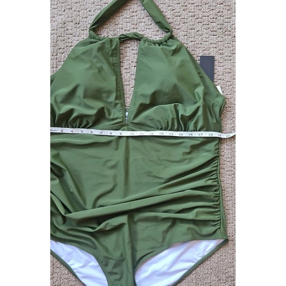 Aqua Eve One Piece Swimsuit Leopard Print Women’s Size 24W Padded Ruched NWT - Picture 10 of 11